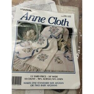 Leisure Arts Anne Cloth Afghan Kit 11053 Soft White Baby Afghan Started
